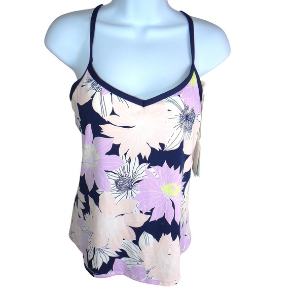 Carve Designs Other - NWT-Carve Designs Stinson Tankini Top Bolinas Floral Navy Lavender Small